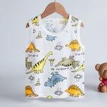 Children Summer Tops Sleeveless Cartoon Breathable 100% Cotton Clothes for Kids