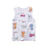 Children Summer Tops Sleeveless Cartoon Breathable 100% Cotton Clothes for Kids