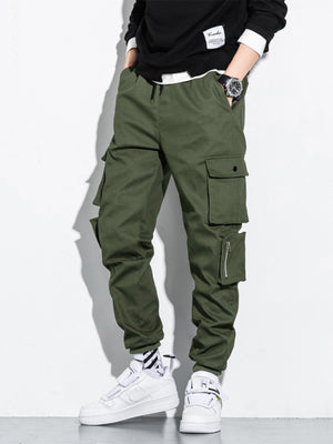 Summer Multi-Pockets Cargo Pants Men Streetwear  Male Casual Cotton Trousers