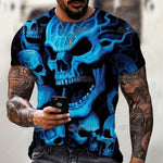 Summer Horror Skull 3D Print T Shirt For Men Tops Tees Men Clothing