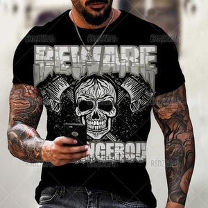 Summer Horror Skull 3D Print T Shirt For Men Tops Tees Men Clothing