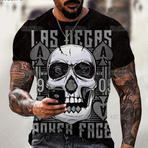 Summer Horror Skull 3D Print T Shirt For Men Tops Tees Men Clothing