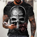 Summer Horror Skull 3D Print T Shirt For Men Tops Tees Men Clothing