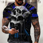 Summer Horror Skull 3D Print T Shirt For Men Tops Tees Men Clothing