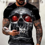 Summer Horror Skull 3D Print T Shirt For Men Tops Tees Men Clothing