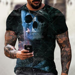 Summer Horror Skull 3D Print T Shirt For Men Tops Tees Men Clothing