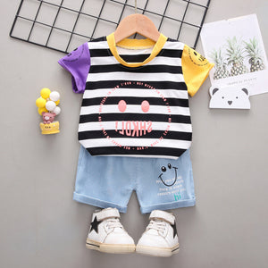 Baby Boys Girls Clothes Clothing Sets Kids Children Boy T-shirts + Pants Suits Summer Toddler