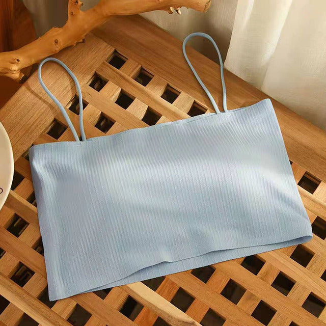 Summer Women Sling Tube Top Sexy Bra Top Breathable Chest Pad Wearing