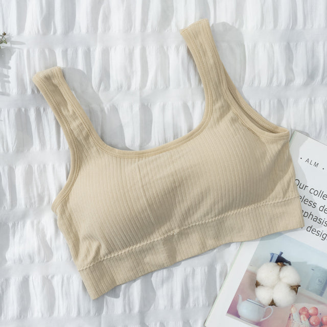 Women Tank Crop Top Seamless Underwear Crop Top Female U Back Short Tops Women Sexy Camisole