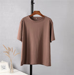 Loose Solid Tees Cotton T Shirt