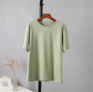 Loose Solid Tees Cotton T Shirt