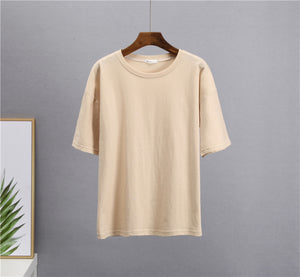 Loose Solid Tees Cotton T Shirt