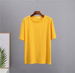 Loose Solid Tees Cotton T Shirt