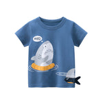 Summer Children 3D Cartoon T-shirt for Boy Animal Printing Dinosaur Shark Boys T Shirt Girls Tops Tees