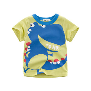 Summer Children 3D Cartoon T-shirt for Boy Animal Printing Dinosaur Shark Boys T Shirt Girls Tops Tees