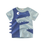 Summer Children 3D Cartoon T-shirt for Boy Animal Printing Dinosaur Shark Boys T Shirt Girls Tops Tees