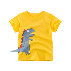 Summer Children 3D Cartoon T-shirt for Boy Animal Printing Dinosaur Shark Boys T Shirt Girls Tops Tees