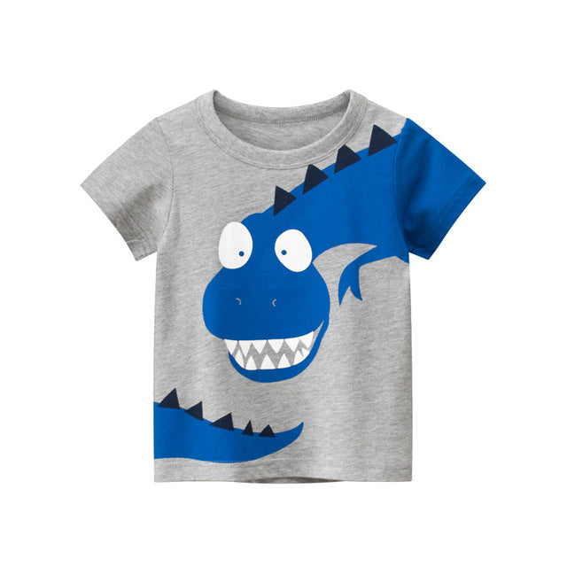 Summer Children 3D Cartoon T-shirt for Boy Animal Printing Dinosaur Shark Boys T Shirt Girls Tops Tees