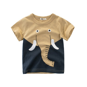 Summer Children 3D Cartoon T-shirt for Boy Animal Printing Dinosaur Shark Boys T Shirt Girls Tops Tees