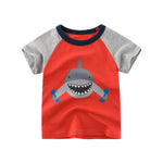 Summer Children 3D Cartoon T-shirt for Boy Animal Printing Dinosaur Shark Boys T Shirt Girls Tops Tees