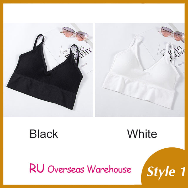 Women Tank Crop Top Seamless Underwear Female Crop Tops Sexy Padded Camisole