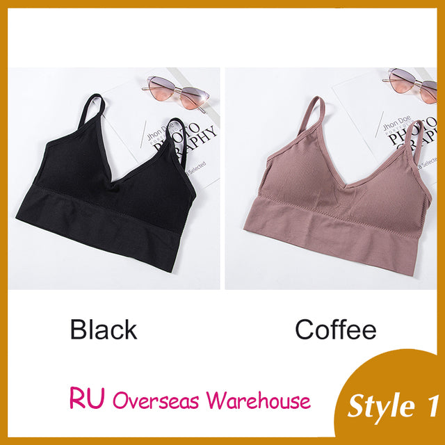 Women Tank Crop Top Seamless Underwear Female Crop Tops Sexy Padded Camisole