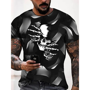 Black Soul Street Men T-shirt Ghost Claw Summer Short Sleeve 3D Printing Fashion Loose Top