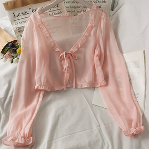 Women Casual Lace Bow Summer Sun Protection Clothes Female Shirt Clothing Tops Blouse