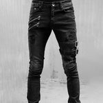 Straight Jeans Men High Waist Jean Summer Jeans Streetwear  Long Pants Trousers