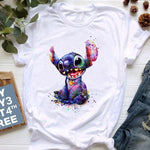 Kawaii Cartoon Stitch T Shirt Cartoon Women  Tees Cute Anime Tops T-shirt Female