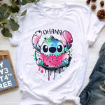 Kawaii Cartoon Stitch T Shirt Cartoon Women  Tees Cute Anime Tops T-shirt Female