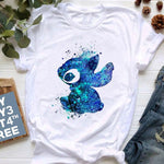 Kawaii Cartoon Stitch T Shirt Cartoon Women  Tees Cute Anime Tops T-shirt Female