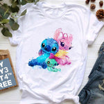 Kawaii Cartoon Stitch T Shirt Cartoon Women  Tees Cute Anime Tops T-shirt Female