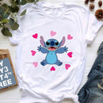 Kawaii Cartoon Stitch T Shirt Cartoon Women  Tees Cute Anime Tops T-shirt Female