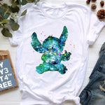 Kawaii Cartoon Stitch T Shirt Cartoon Women  Tees Cute Anime Tops T-shirt Female