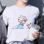 Disney Princess T Shirt Kawaii Cinderella Women Clothing Summer Short Sleeve  Tshirt