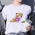 Disney Princess T Shirt Kawaii Cinderella Women Clothing Summer Short Sleeve  Tshirt