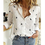 Leisure White Yellow Shirts Button Top Lady Loose Long Sleeve Shirt Womens Blouses