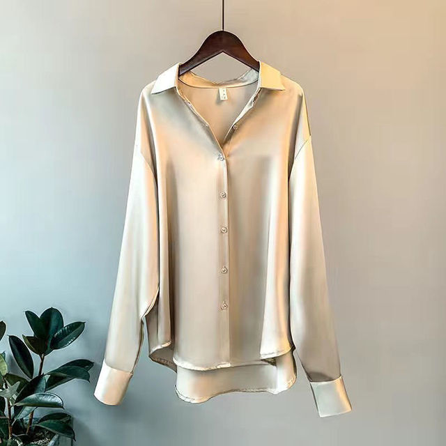 Women Clothing Silk Shirt Blouse Women Top Women Long sleeve Dress Shirt Plus Size Woman Overshirt