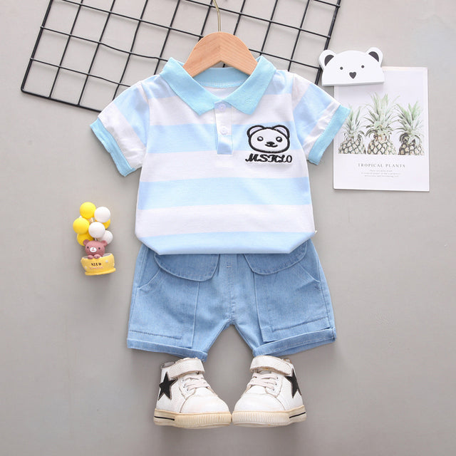 Baby Boys Girls Clothes Clothing Sets Kids Children Boy T-shirts + Pants Suits Summer Toddler