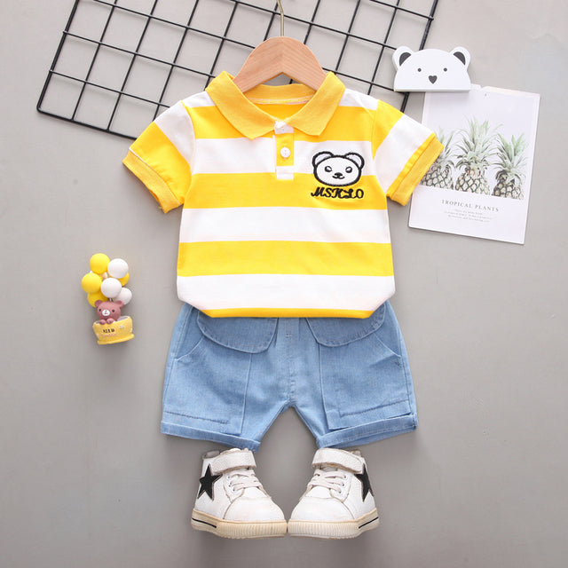 Baby Boys Girls Clothes Clothing Sets Kids Children Boy T-shirts + Pants Suits Summer Toddler