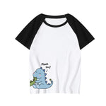 Dinosaur Printing Couple T Shirts Family Matching Clothing Cotton Soft Comfortable Short Sleeves Top Tee Family