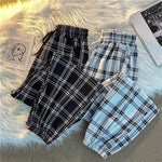 Pants Women Fashion Loose Black Plaid Summer Streetwear  Long Trousers