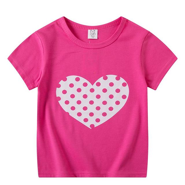 Boys Girls Short Sleeves T-Shirts Children Tshirt Pink Cat T Shirt Baby Girl Tops Kids Tees Girls Tops