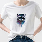 Tiger Women's Clothing T-Shirt White Shirt Fashion European Style