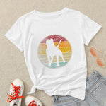 Dog T Shirt Court Vintage 90S Clothing Short Sleeve Top Woman