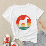 Dog T Shirt Court Vintage 90S Clothing Short Sleeve Top Woman