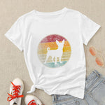 Dog T Shirt Court Vintage 90S Clothing Short Sleeve Top Woman