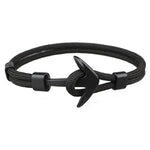 Fashion Black Color Anchor Bracelets Men Charm