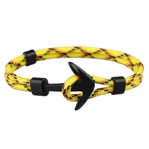 Fashion Black Color Anchor Bracelets Men Charm